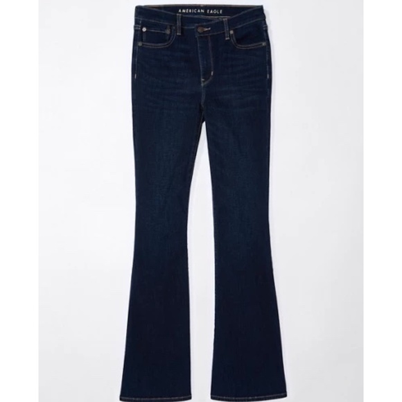American Eagle Outfitters Dark Blue Flare Jeans - Picture 1 of 3